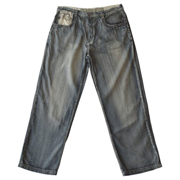 Y2K Pepe Jeans Baggy Fit Wide Leg Washed Denim Jeans, Size 40 - Picture 1 of 7